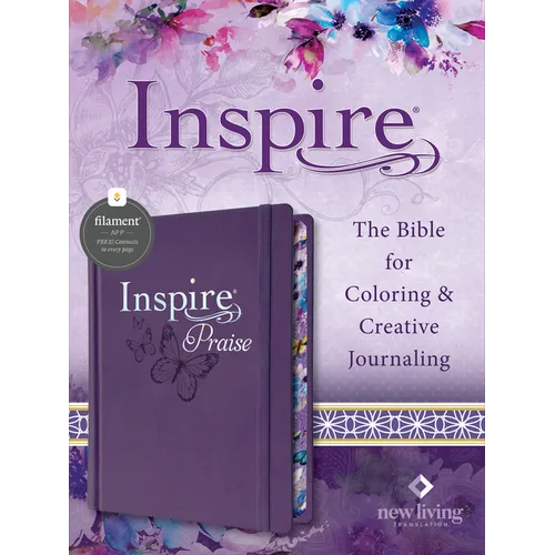 Inspire Praise Bible Nlt, Filament Enabled (Hardcover Leatherlike, Purple) - Imitation Leather