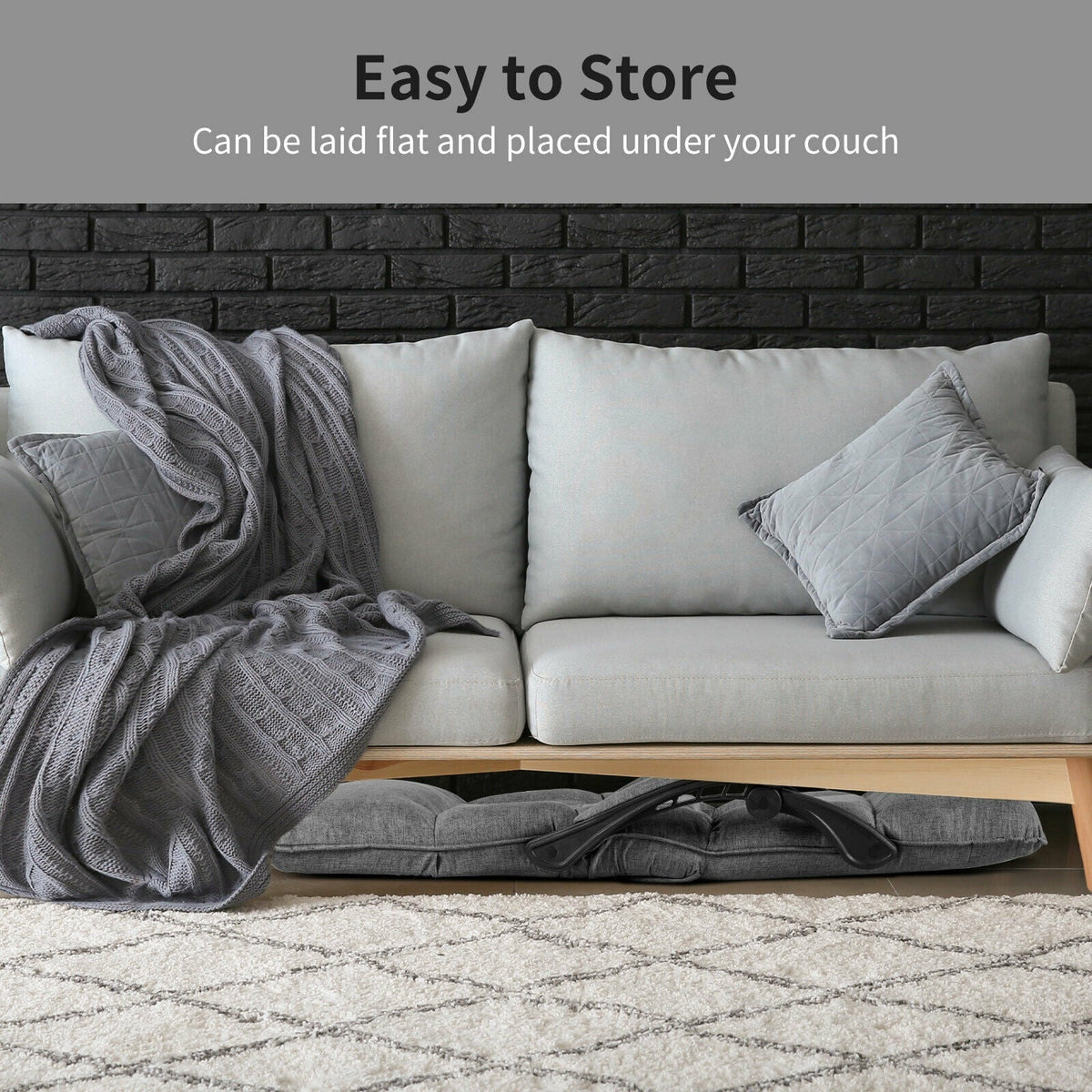 14-Position Adjusting Lazy Sofa Chair with Waist Pillow and Armrests