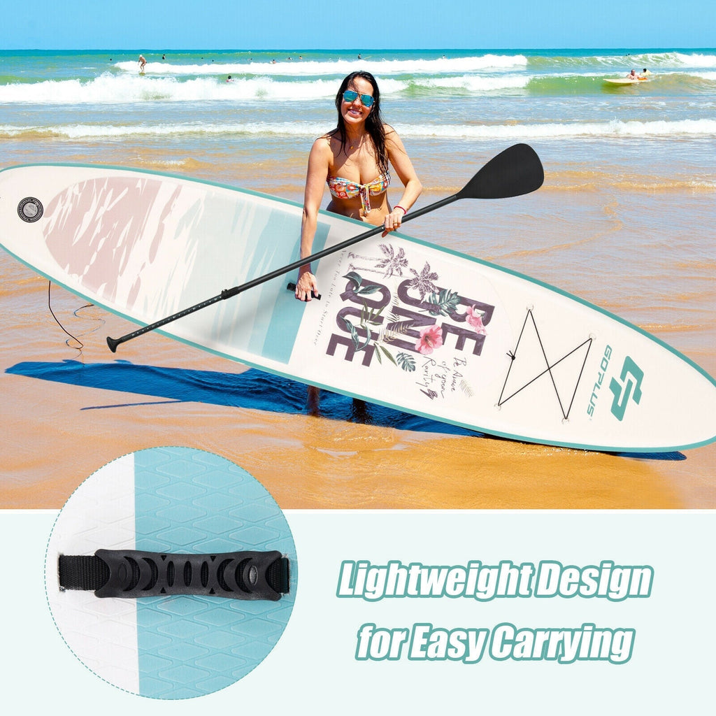 10.5 ft Inflatable Stand Up Paddle Board Surfboard with Aluminum Paddle Pump