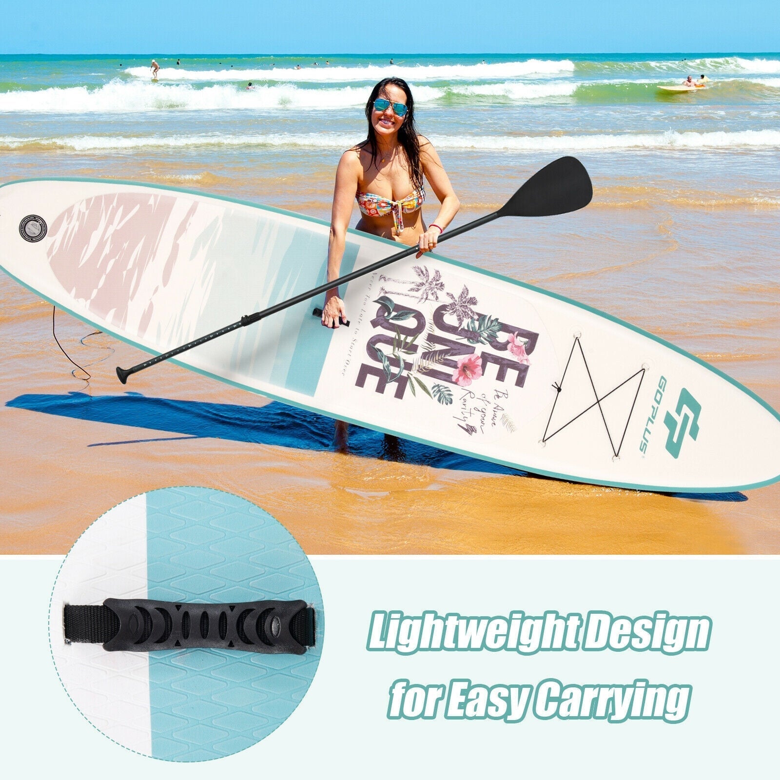 10.5 ft Inflatable Stand Up Paddle Board Surfboard with Aluminum Paddle Pump