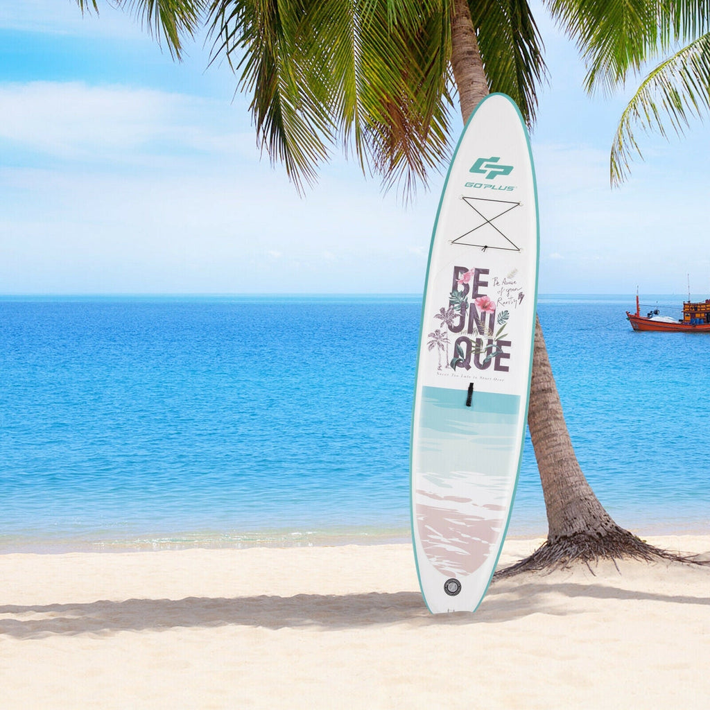 10.5 ft Inflatable Stand Up Paddle Board Surfboard with Aluminum Paddle Pump