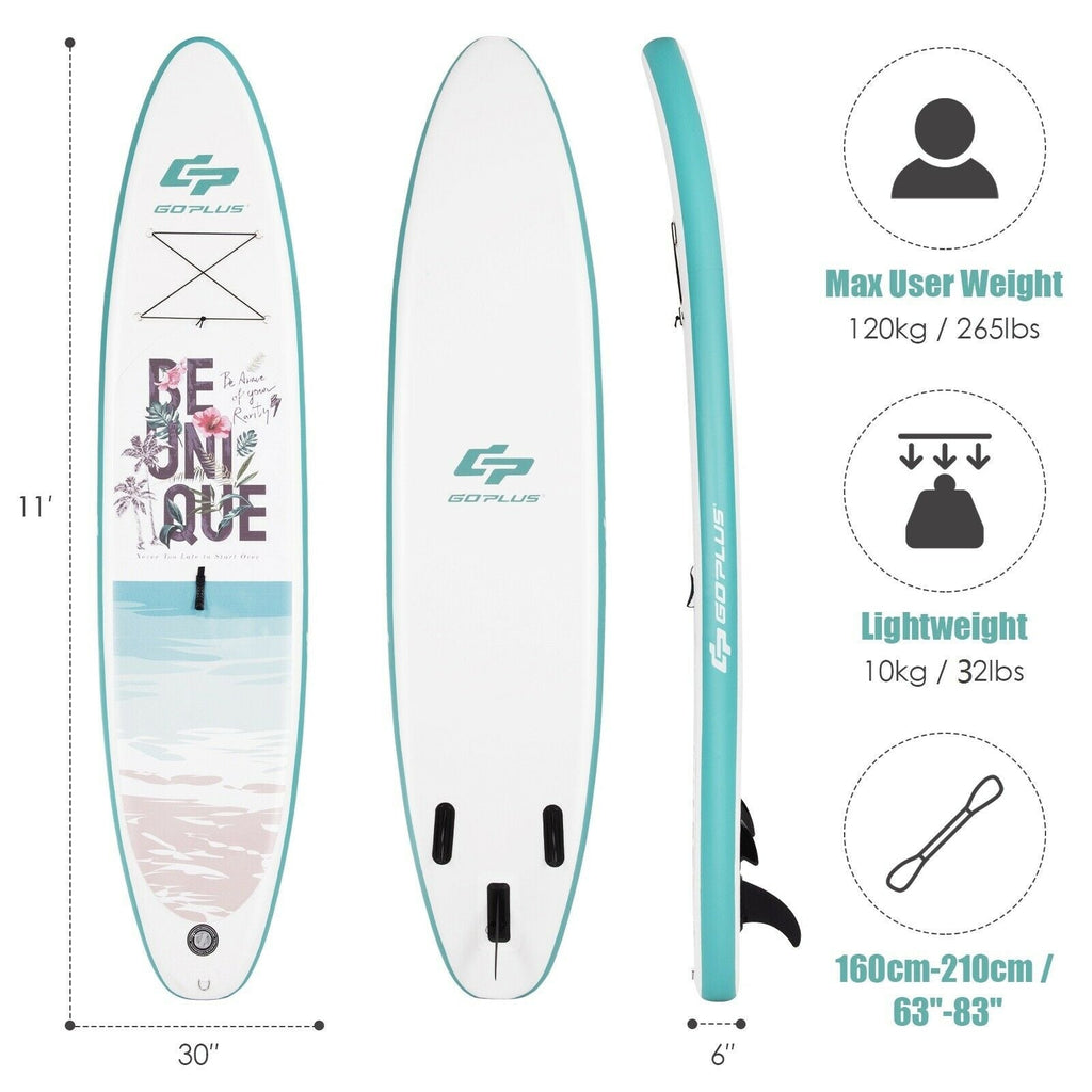 10.5 ft Inflatable Stand Up Paddle Board Surfboard with Aluminum Paddle Pump