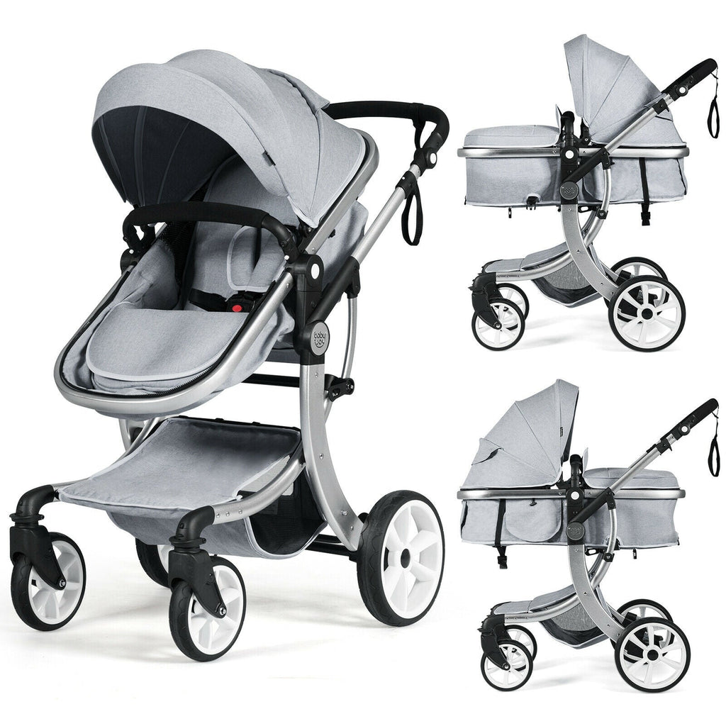 Folding Aluminum Infant Reversible Stroller with Diaper Bag