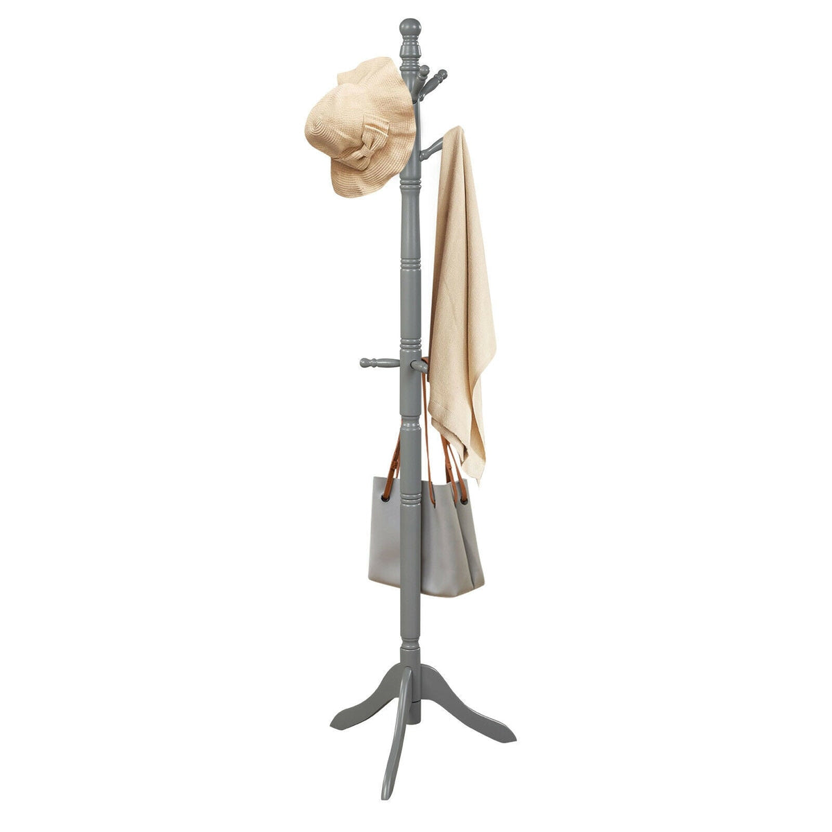 Entryway Height Adjustable Coat Stand with 9 Hooks