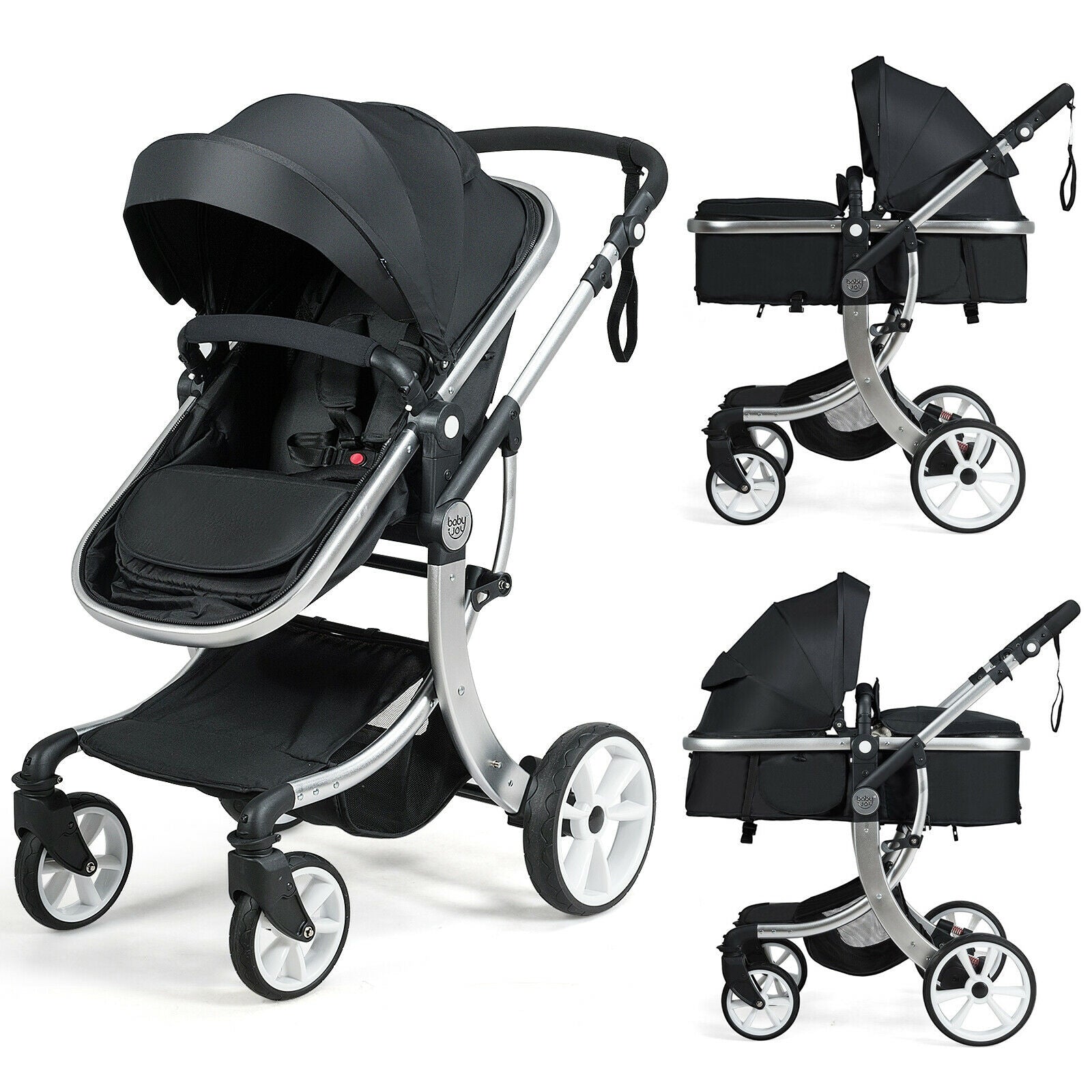 Folding Aluminum Infant Reversible Stroller with Diaper Bag