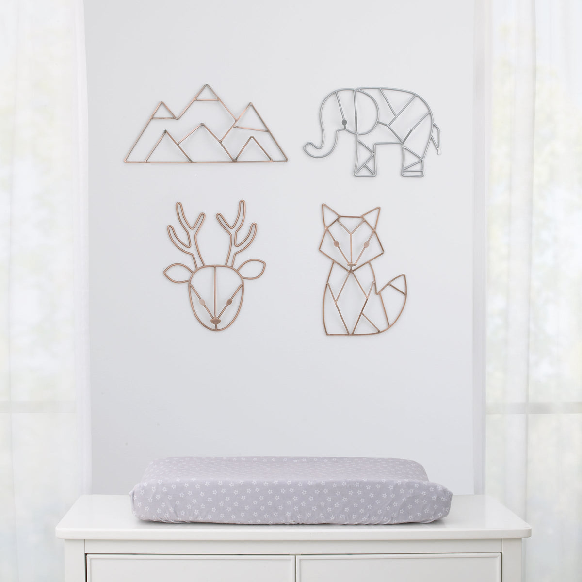 NoJo Deer Shaped Wire Nursery Wall Decor, Copper Finish