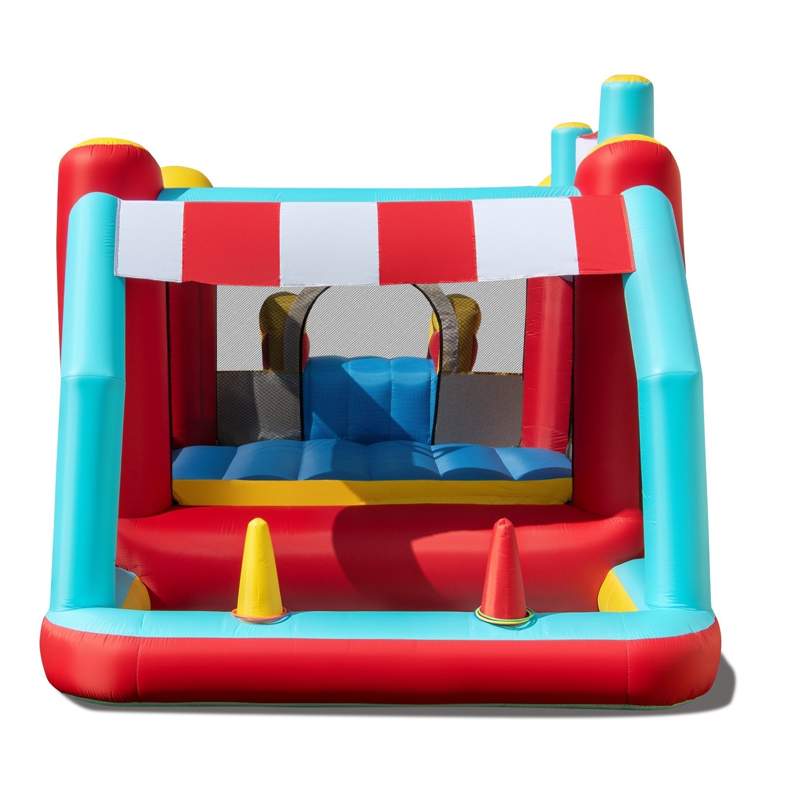 5-in-1 Ice Cream Inflatable Bounce House with Ball Pit and Slide with 480W Blower