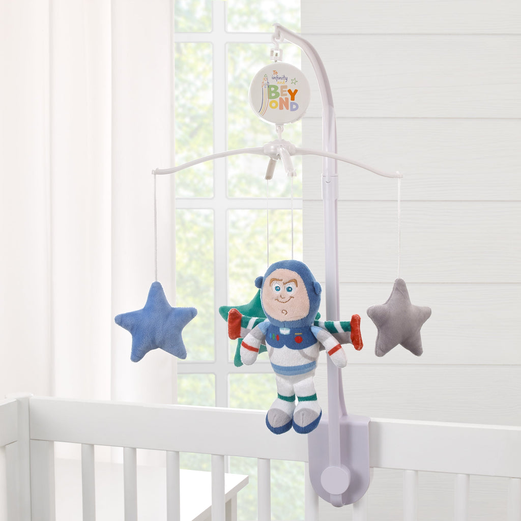 Toy Story Color Crazy Grey, Blue, Orange and Green Buzz Lightyear and Stars Musical Mobile