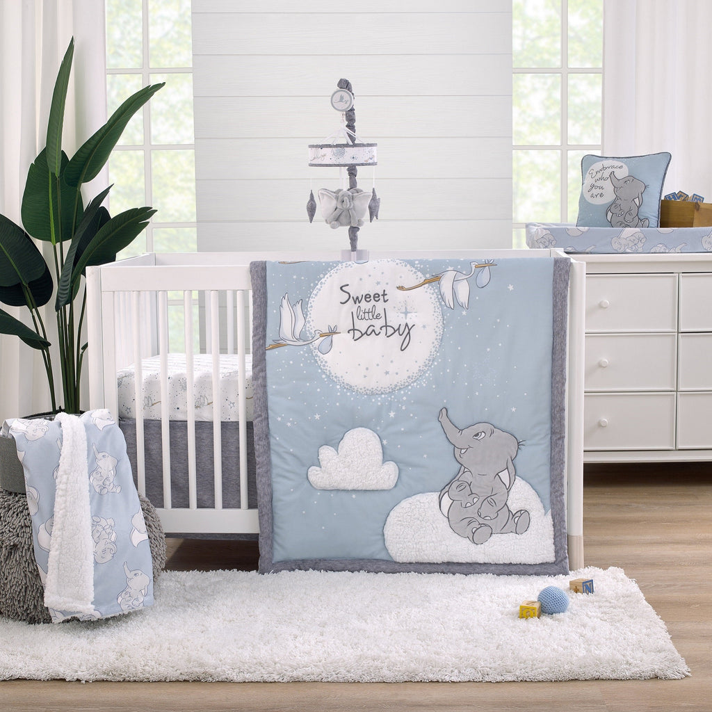Disney Dumbo Sweet Little Baby Light Blue and White Super Soft Contoured Changing Pad Cover