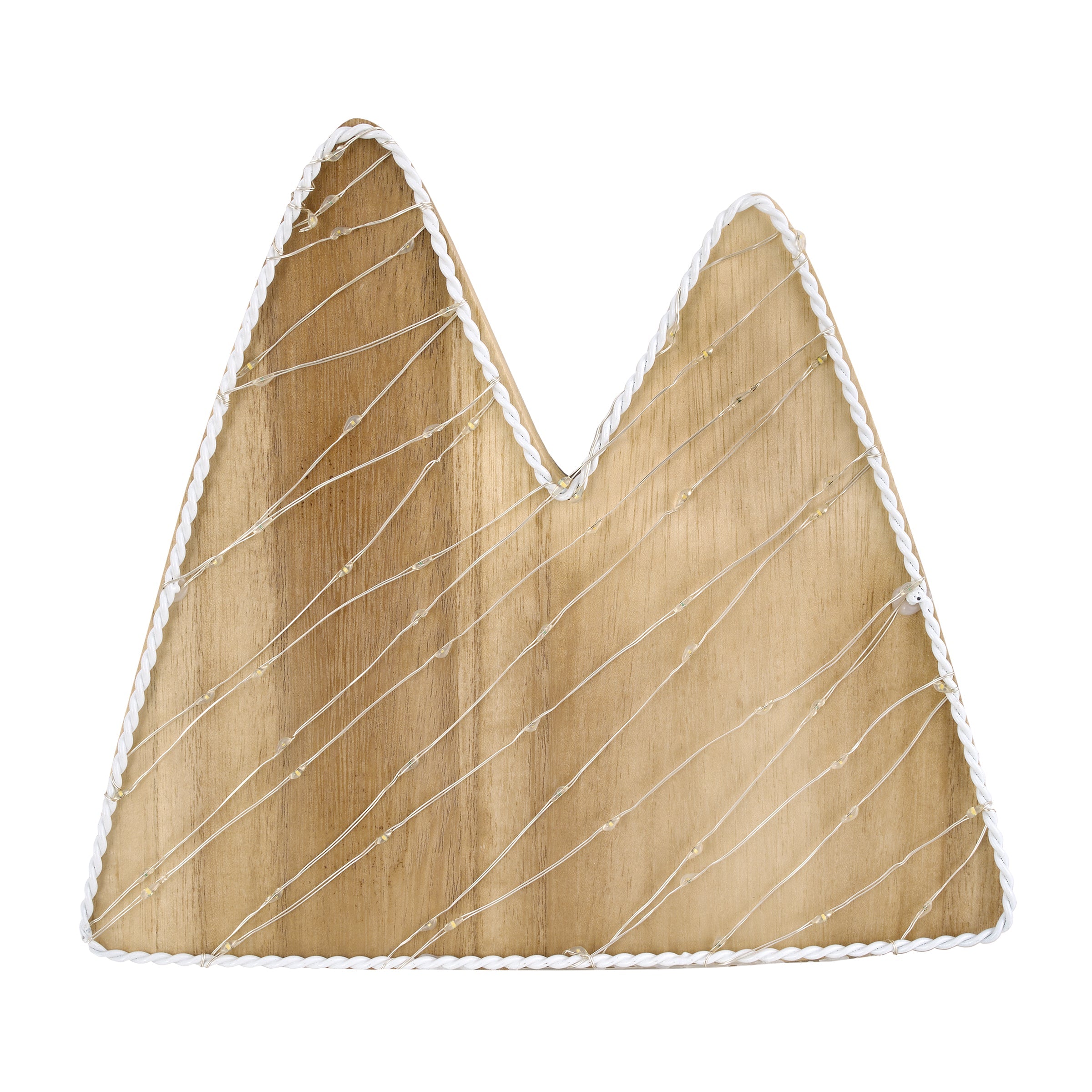 Mountain Shaped Lighted LED Natural Wood Wall Decor