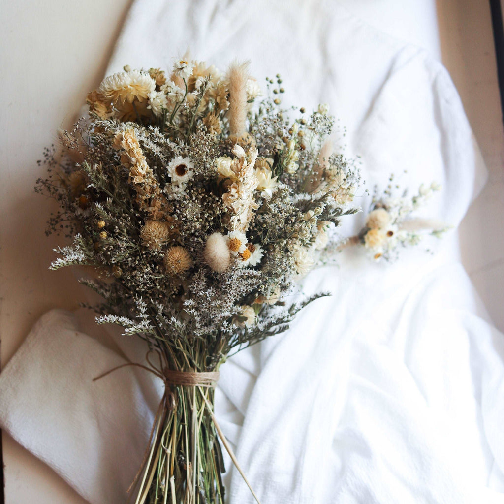 Blush Strawflower Dried Flowers Bouquet