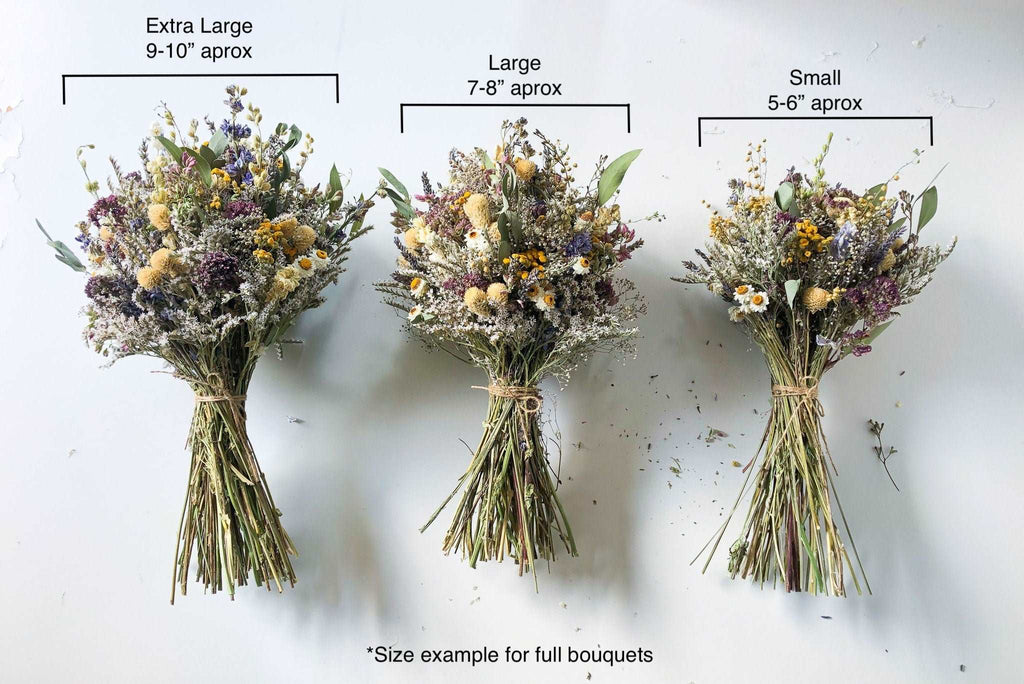 Dried Flower Bouquet with Ranunculus, Yarrow, Daisies & Baby’s Breath