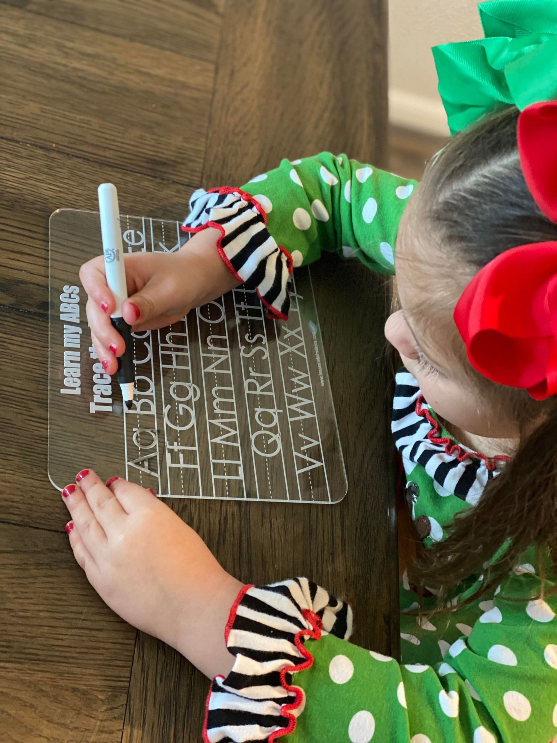 Dry Erase Letter Number and Name Tracing Board | Washable Writing Board | Learning Board | Name Practice Board | ABC Tracing Board