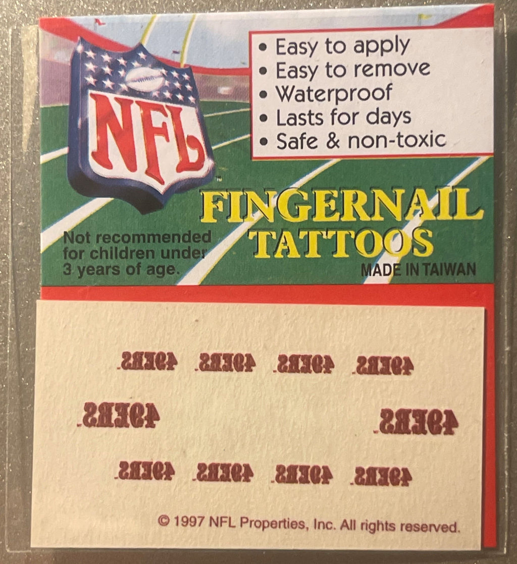 Vintage 1997 NFL Fingernail Tattoos San Francisco 49ers ⚾ It's Football Season!!!