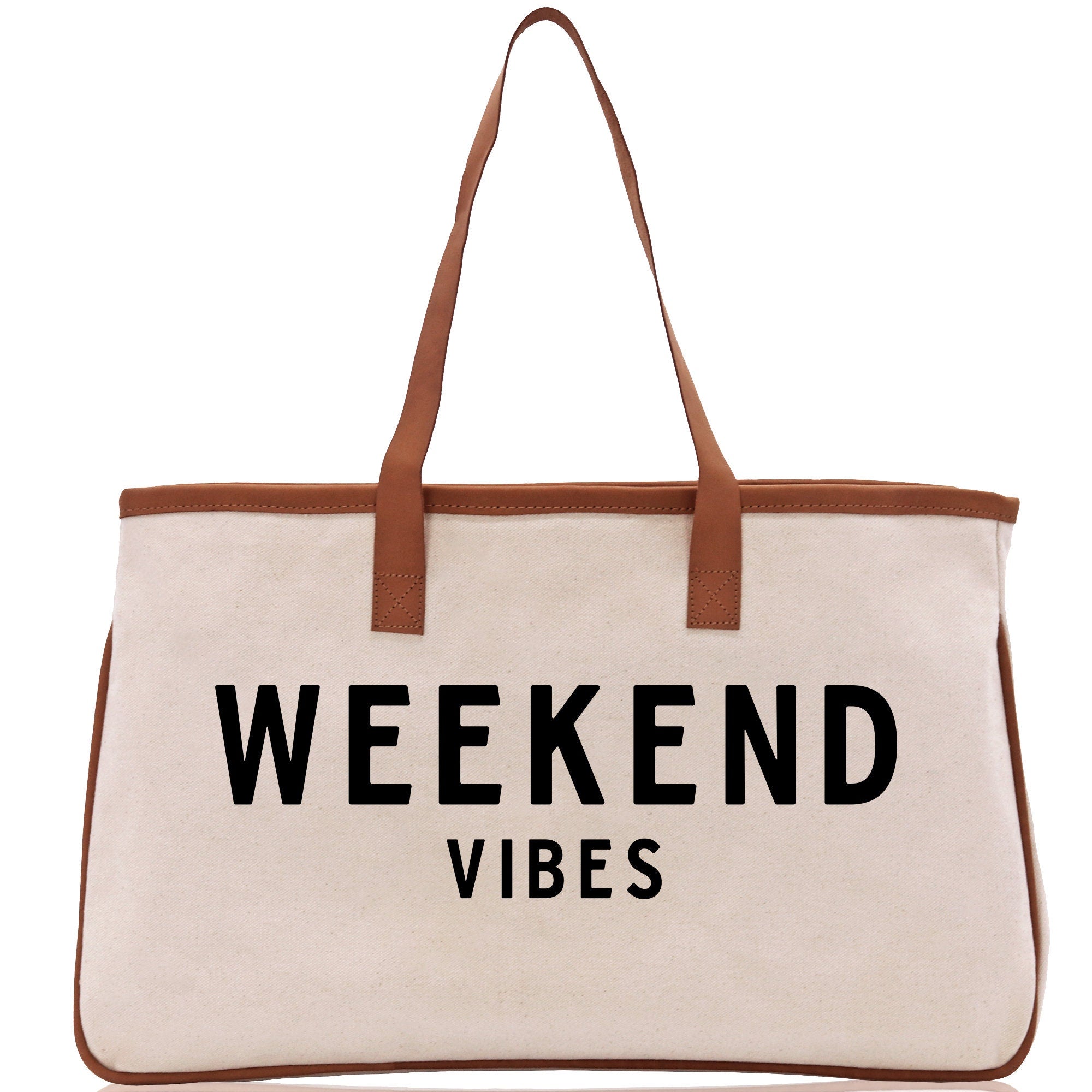 Weekend Vibes Beach Tote Bag - Large Chic Tote Bag - Gift for Her - Girls Weekend Tote - Weekender Bag - Weekend Tote - Weekend Vibes Bag