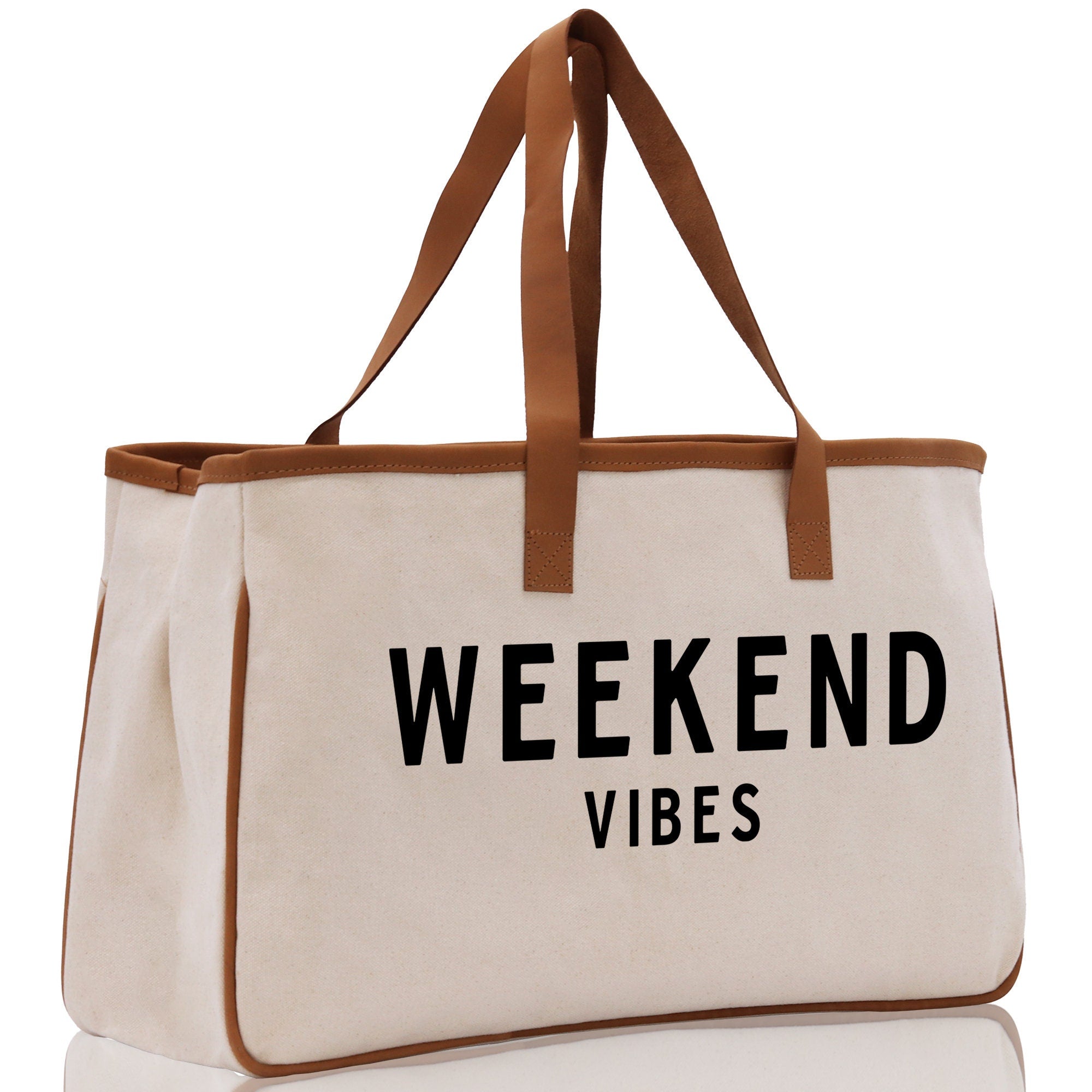 Weekend Vibes Beach Tote Bag - Large Chic Tote Bag - Gift for Her - Girls Weekend Tote - Weekender Bag - Weekend Tote - Weekend Vibes Bag