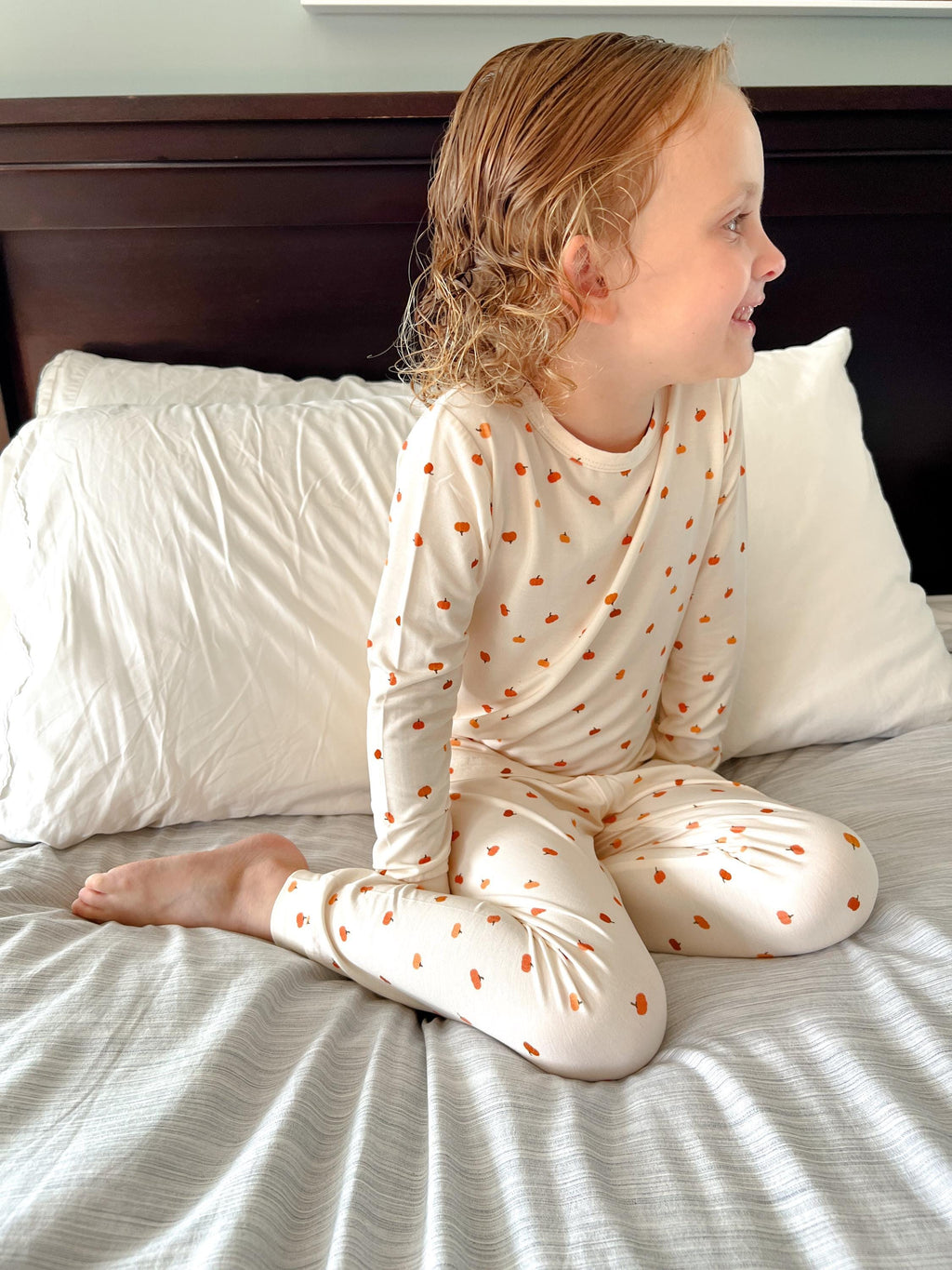 Little Pumpkin 2pc Bamboo Pajamas - Toddler and Kids Fall PJs