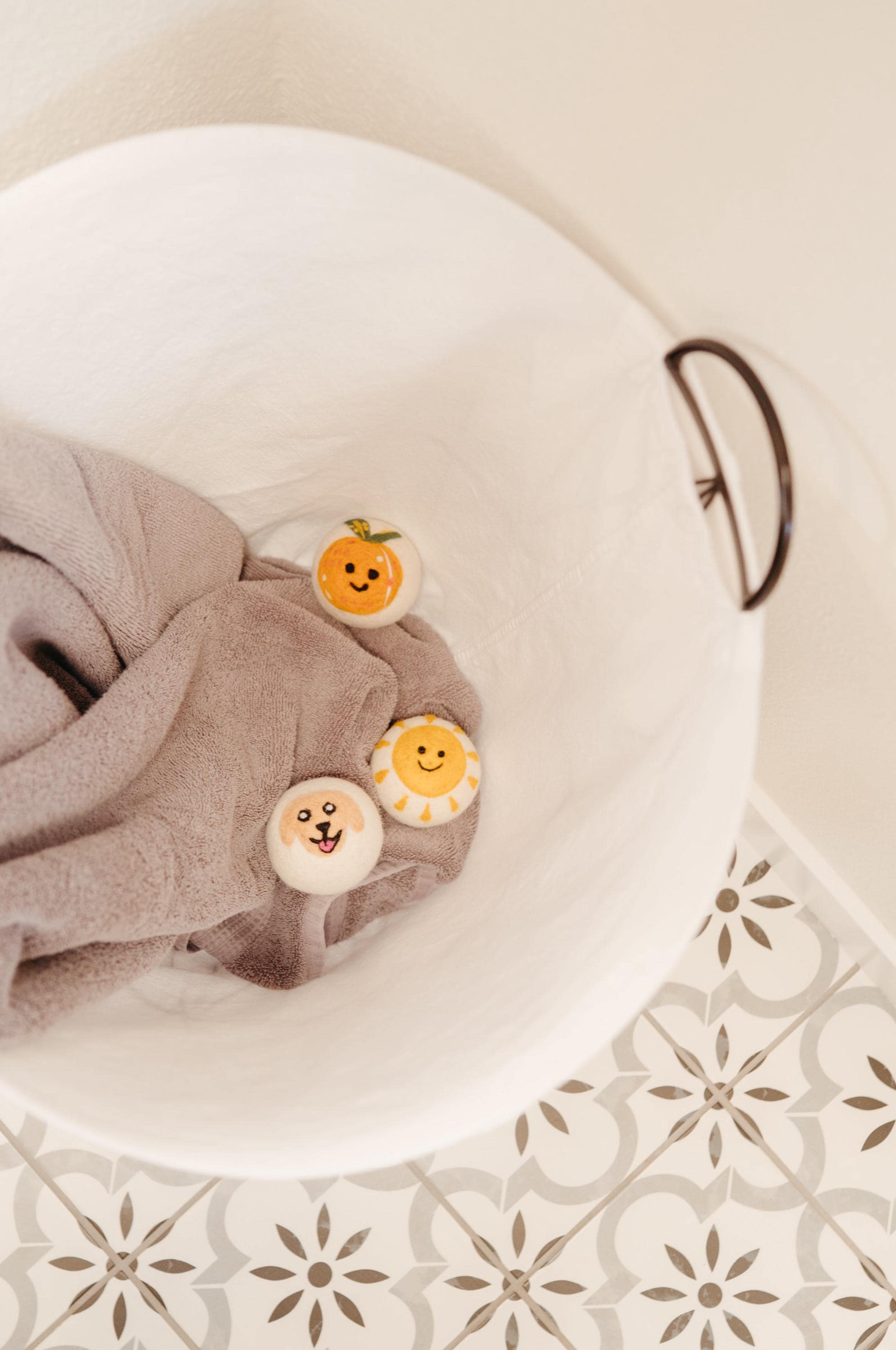 Organic Wool Dryer Balls--Buzz the Bumble Bee
