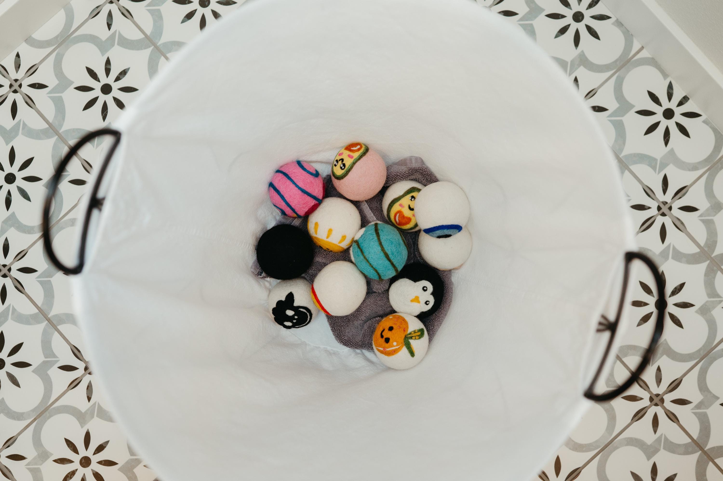 Organic Wool Dryer Balls--Cutie Cherries