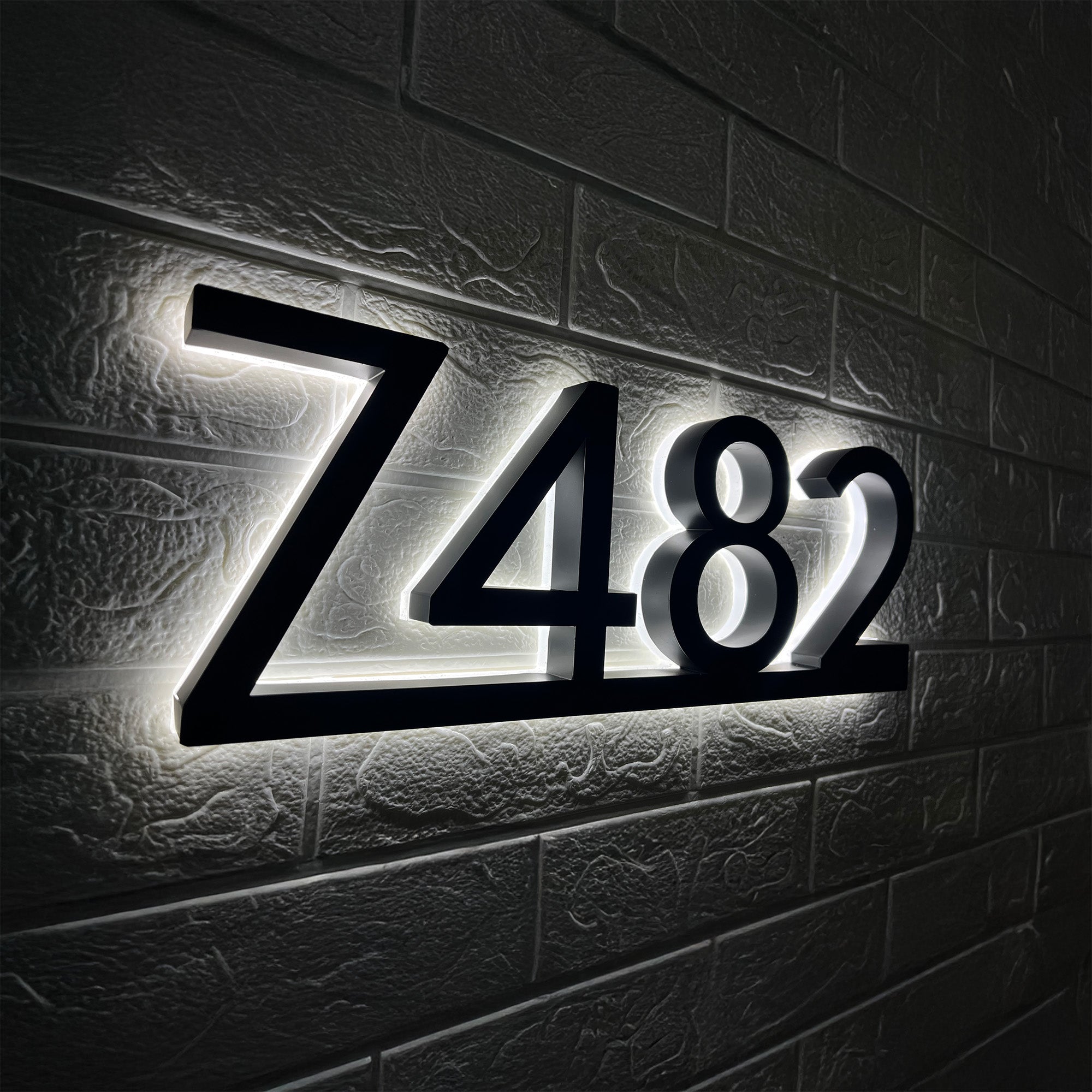 Backlit LED House Numbers with Underline – Modern Illuminated Address Numbers