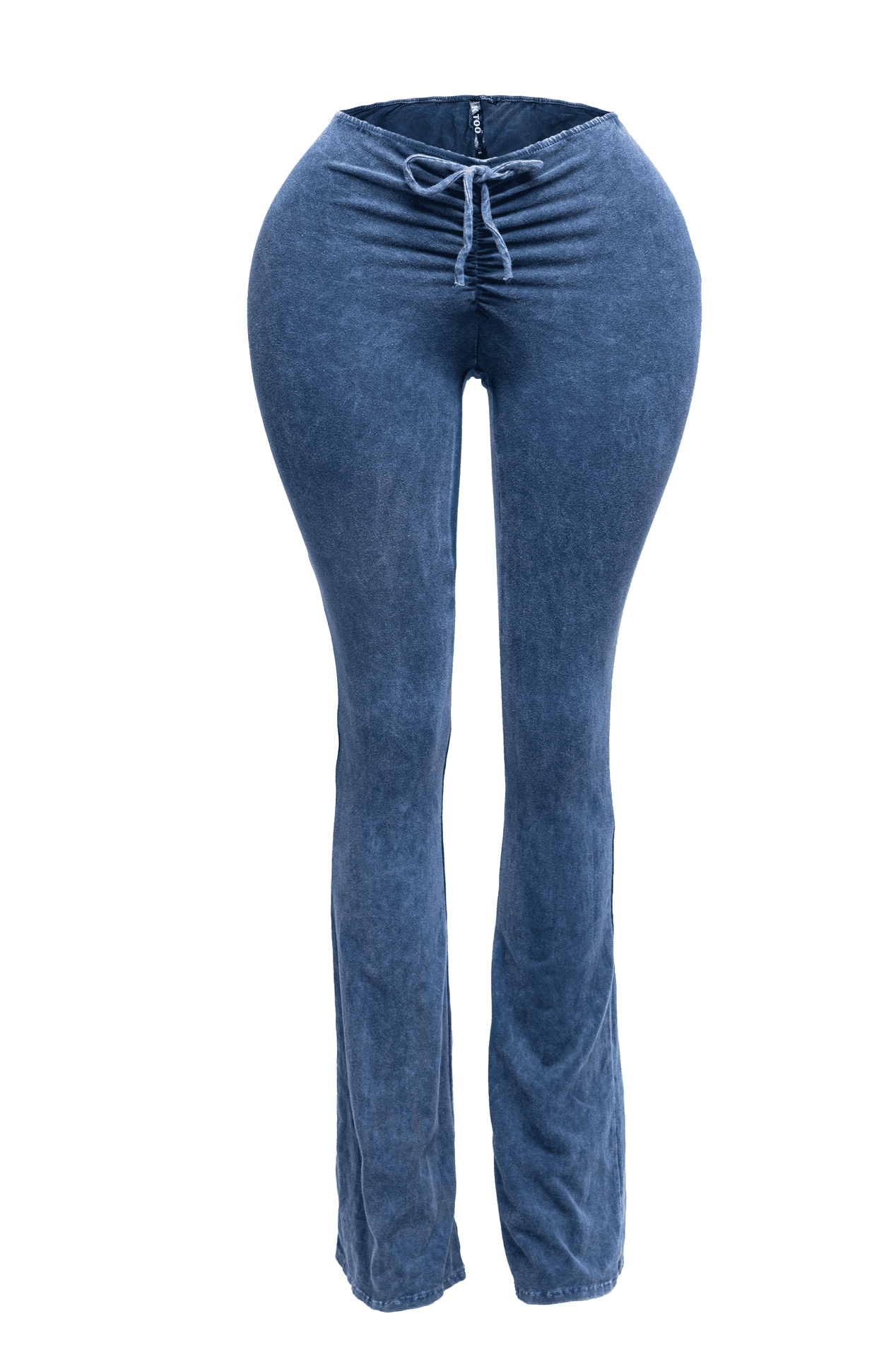 Mineral Washed Ruched Rise Flare Pant