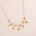 Orange Chalcedony Mini Chain Loop Necklace