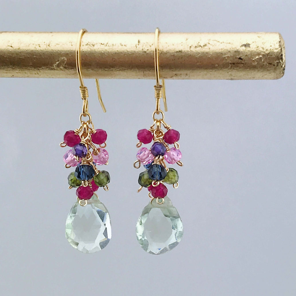 Green Amethyst Bala Earrings