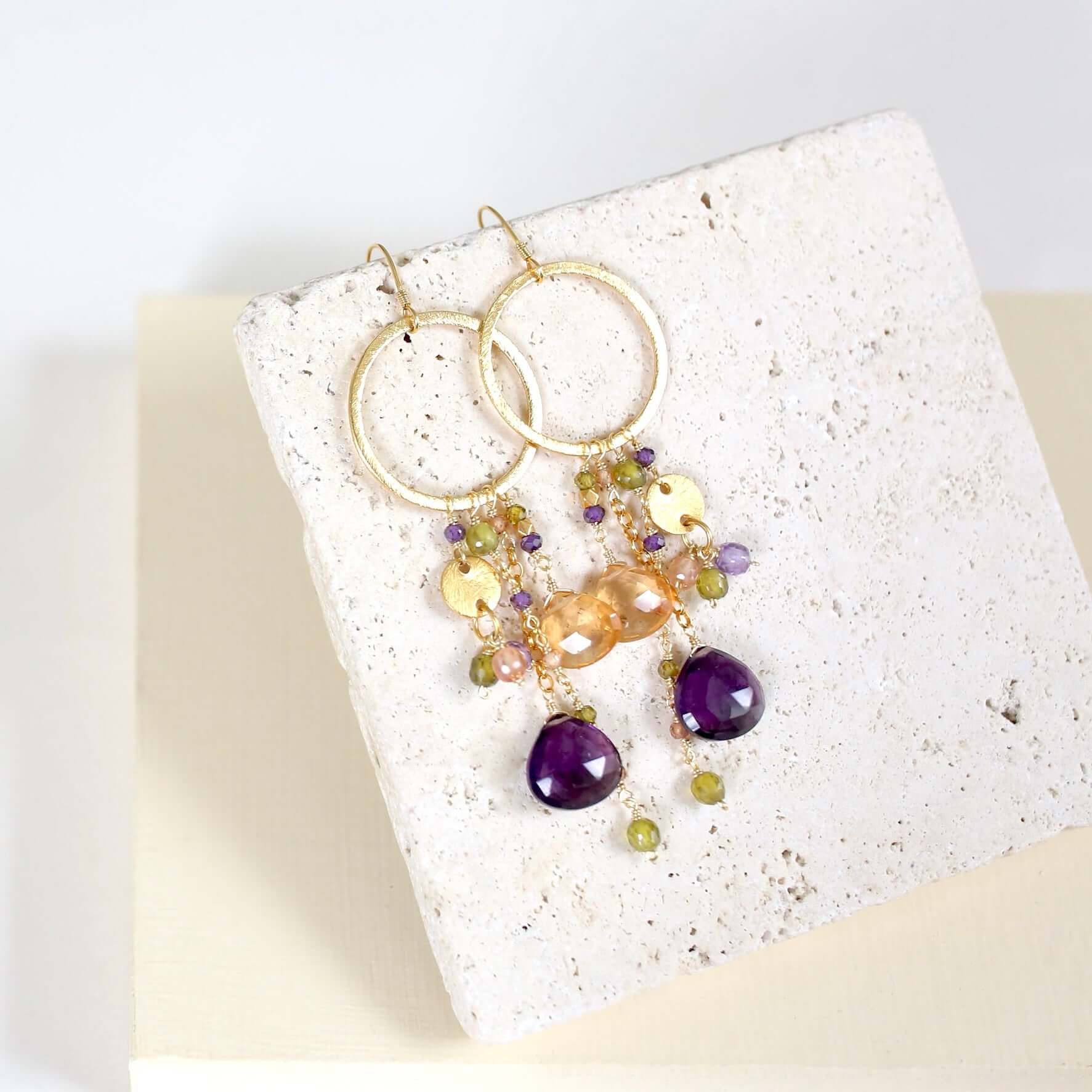 Citrine & Smoky Quartz Ammil Earrings