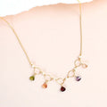 Rainbow Gemstone Mini Sparkler Necklace - Gold