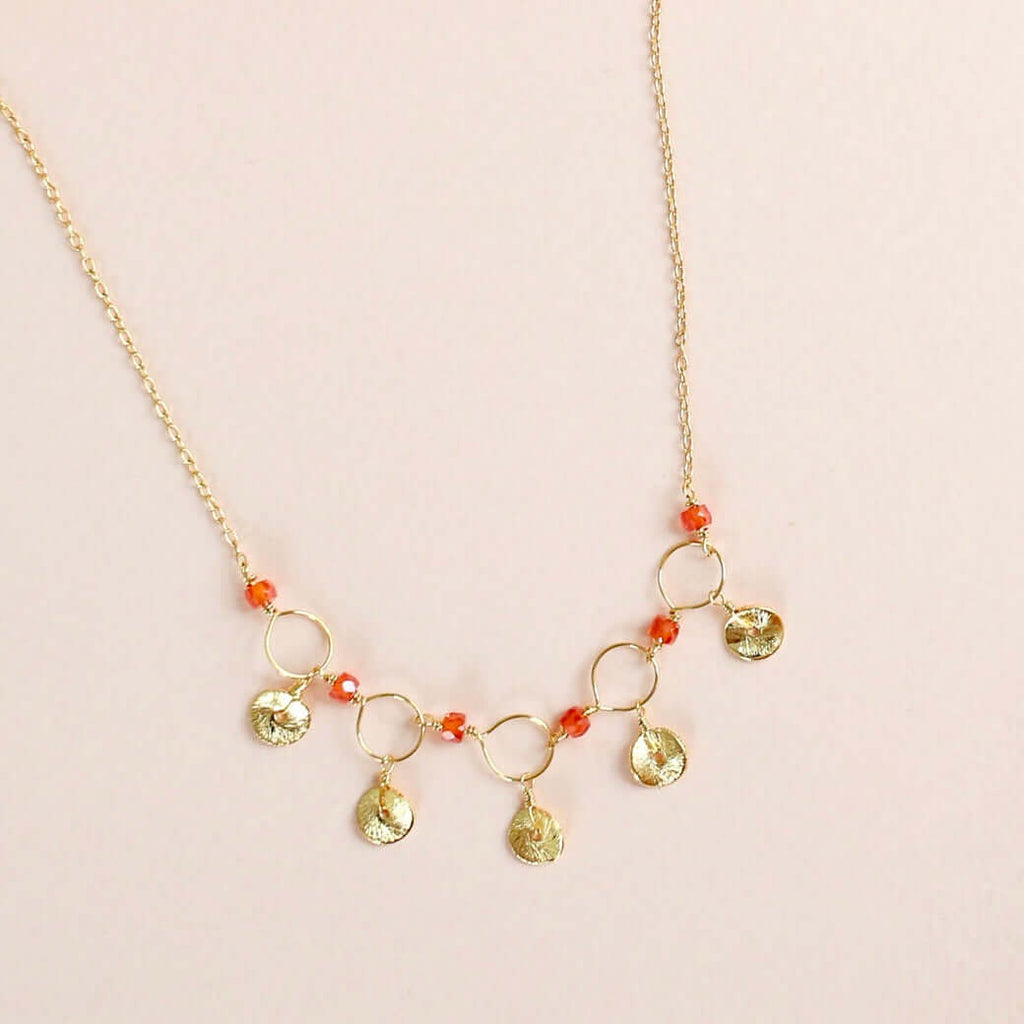 Black Spinel Mini Chain Loop Necklace
