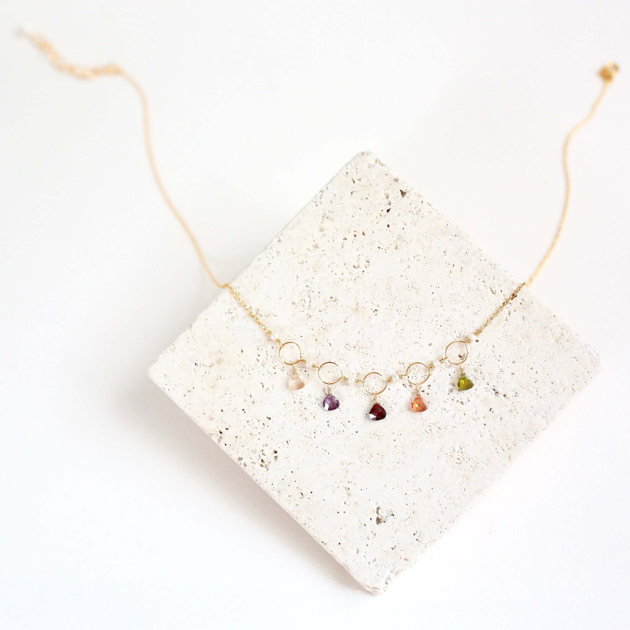 Black Spinel Gemstone Mini Sparkler Necklace