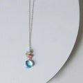 Aquamarine Quartz Gold Raindrop Necklace