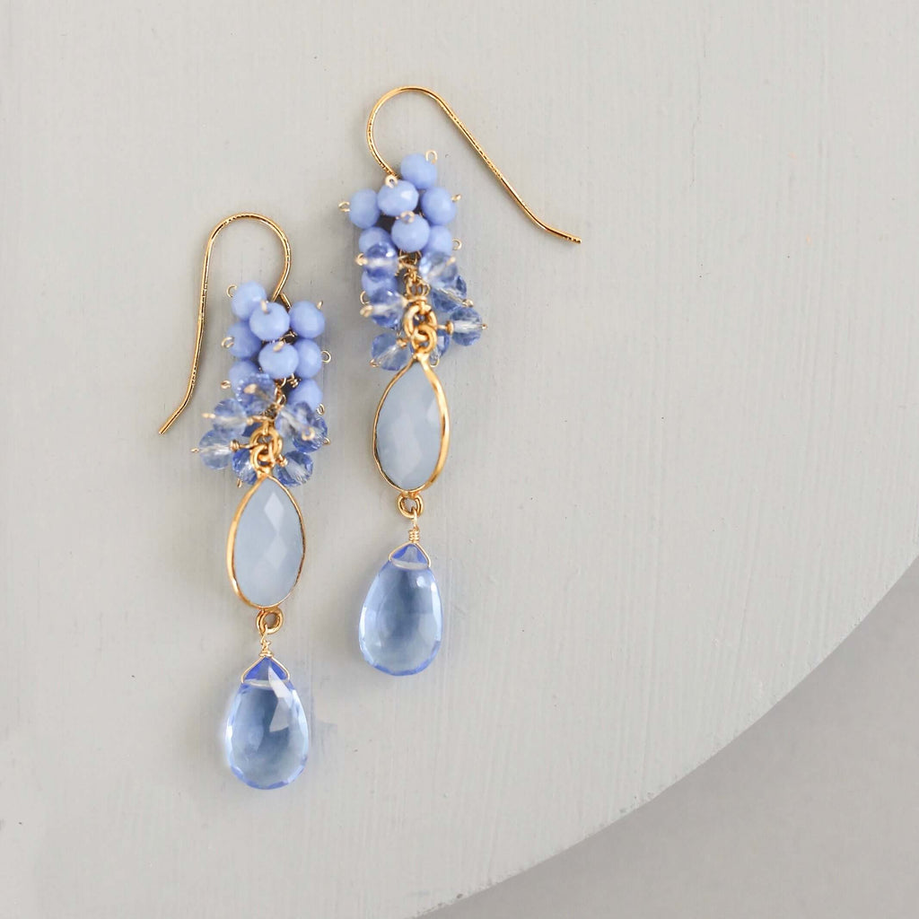 Bezel Cluster Earrings