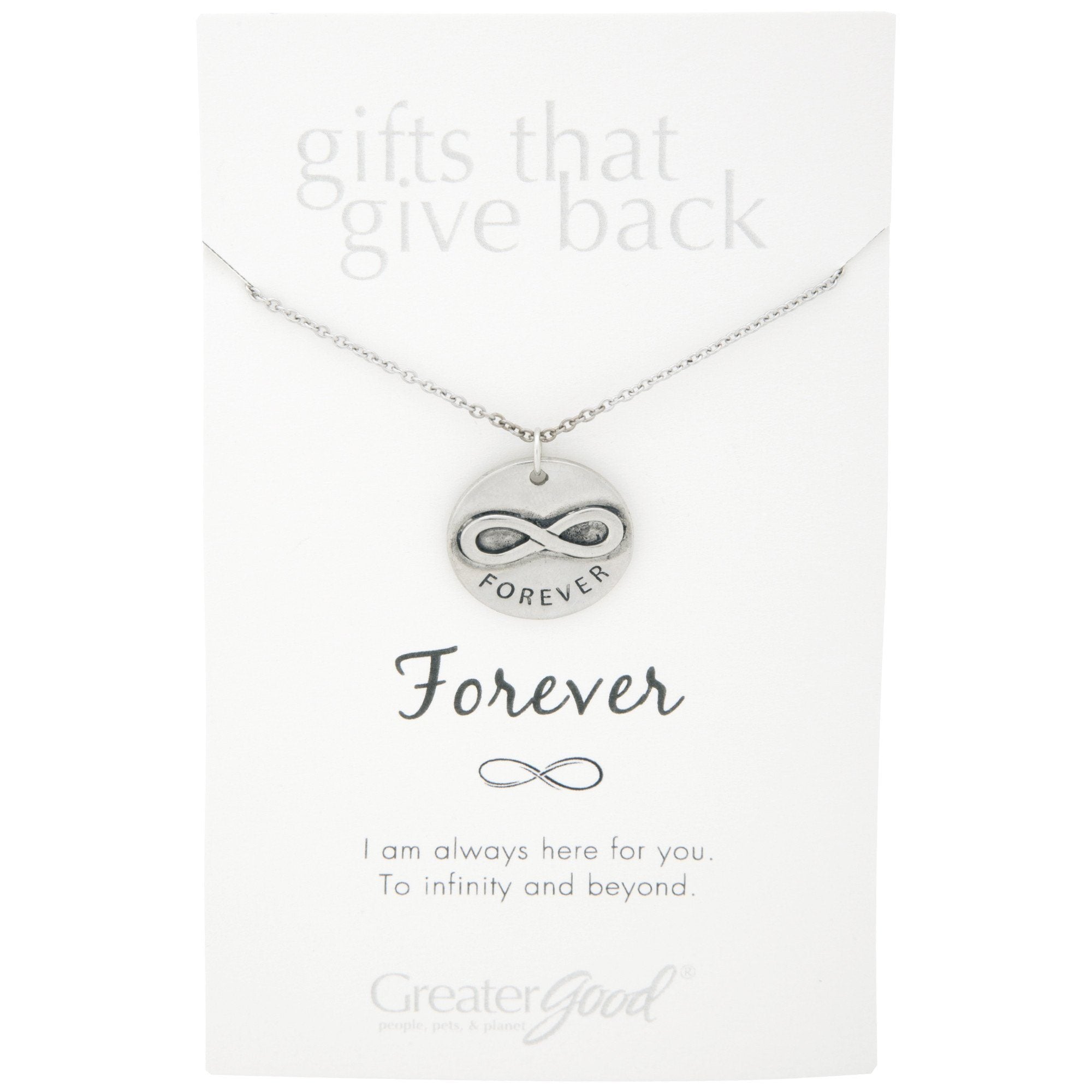 Infinite Strength of Love Pewter Necklace