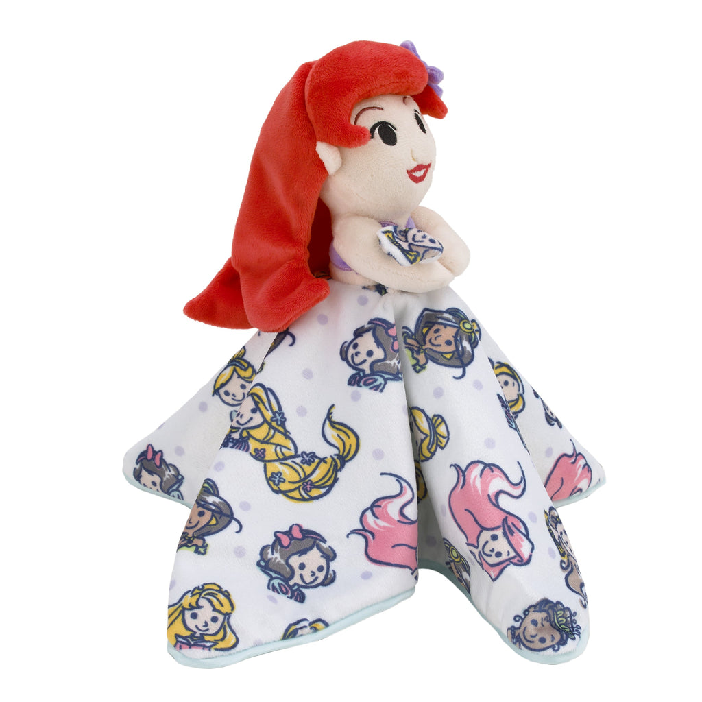 Ariel and Princess White and Aqua Lovey Security Blanket