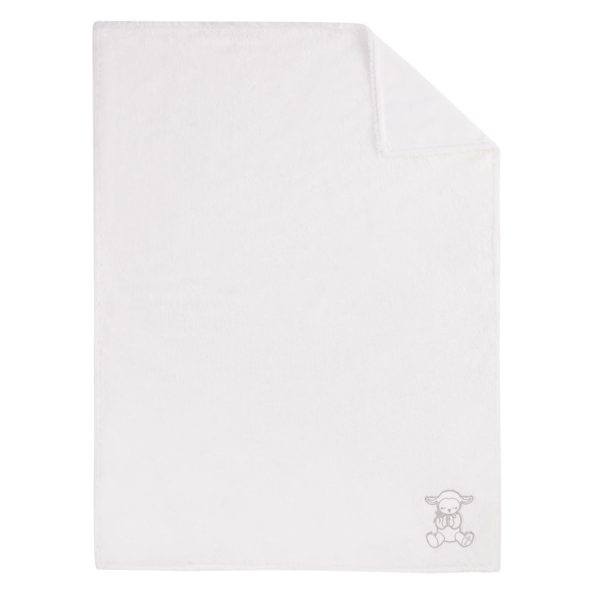 Little Love by NoJo Plush White Lamb Baptism Baby Blanket with Praying Hands and Embroidered Cross for Baptism or Christening Gifts