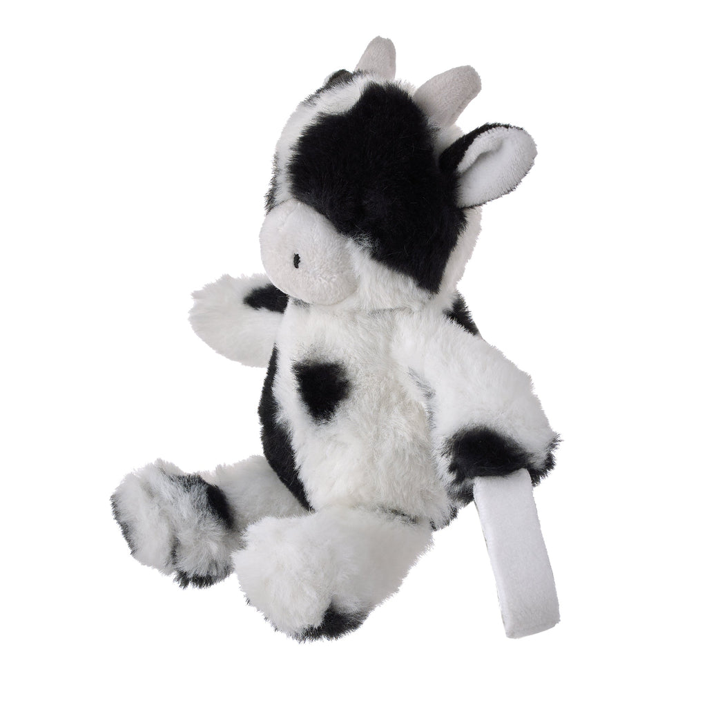 Cow Shaped Black and White Plush Pacifier Buddy