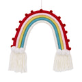 Rainbow Tapestry Red, Pink, Yellow, Blue and White Yarn Wall DÃ©cor