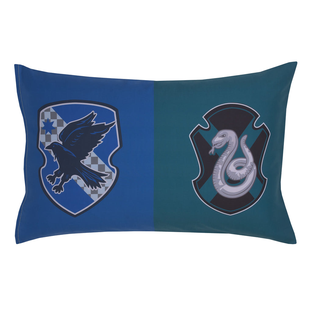 Harry Potter Wizarding World Navy, Gold, and Burgundy 4 Piece Toddler Bed Set - Comforter, Fitted Bottom Sheet, Flat Top Sheet, and Reversible Pillowcase