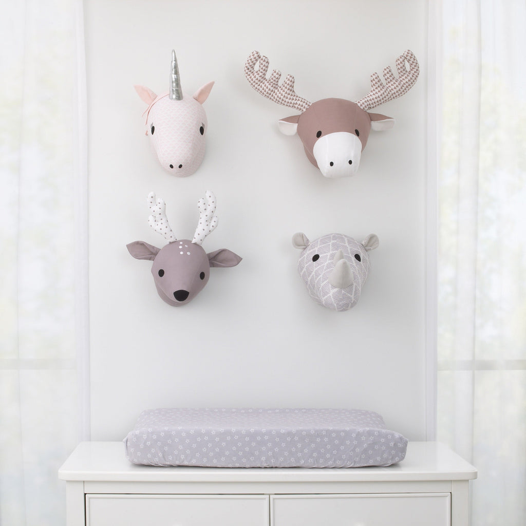 NoJo Brown and White Moose Plush Head Wall Decor