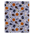 Everything Kids Sports Gray, Navy, Orange, and Brown Super Soft Toddler Blanket