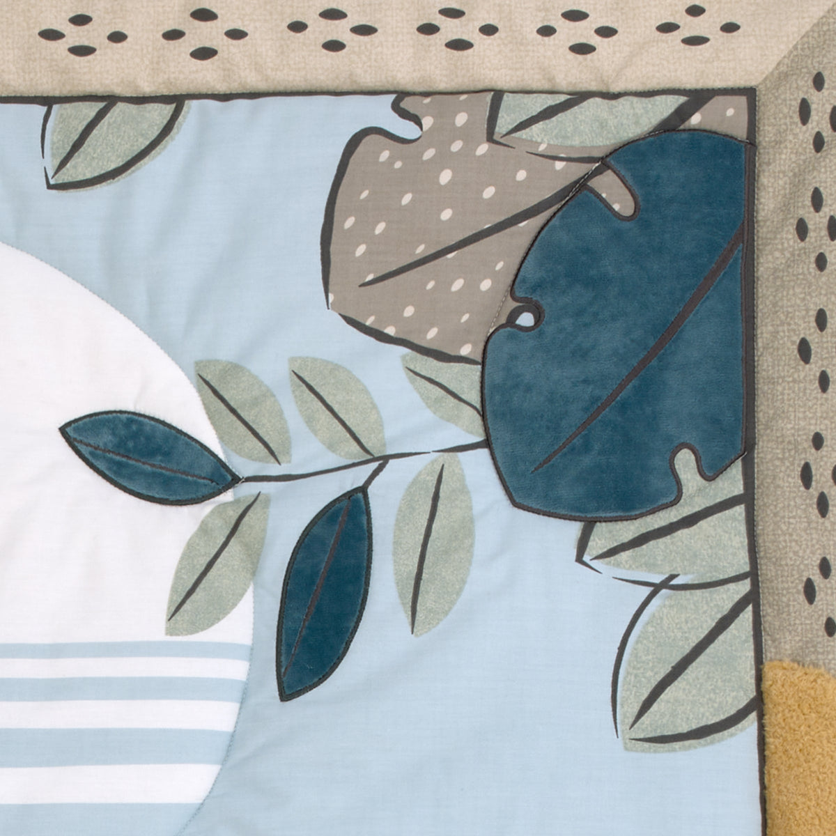 Lion King Blue, Green, Taupe and Gold Simba Future King 3 Piece Nursery Crib Bedding Set - Comforter, Cotton Fitted Crib Sheet, and Crib Skirt