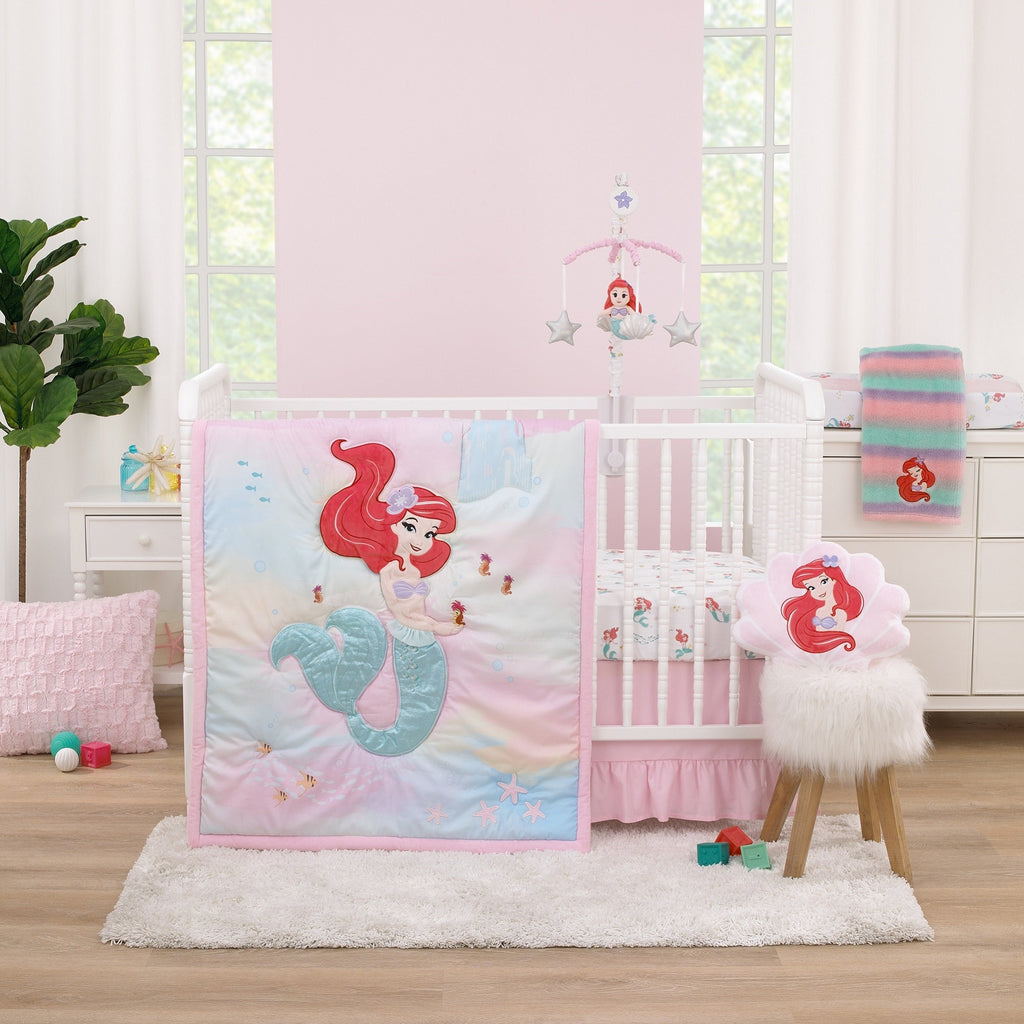 Ariel Watercolor Wishes Pink, Lavender, Aqua, and Orange, One of a Kind Ombre Sherpa Super Soft Baby Blanket