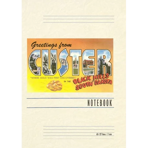 Vintage Lined Notebook Greetings from Custer in the Black Hills - Paperback