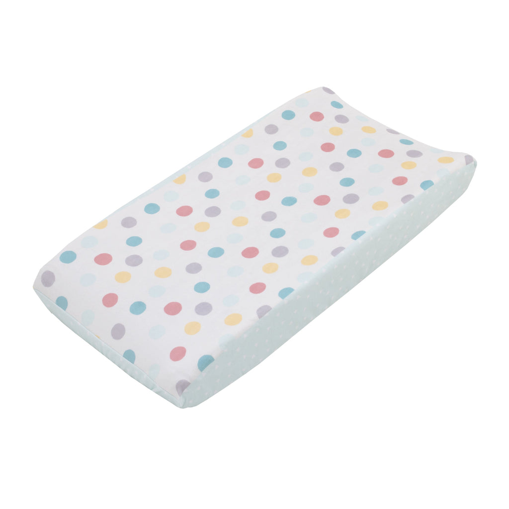 Little Love by NoJo "Be Happy" Multi Color Polka Dots 2 Piece Super Soft Changing Pad Covers