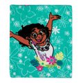 Encanto Tropical Delight Turquoise, Pink, and Teal, Mirabel, Flowers, and Butterflies Super Soft Toddler Blanket