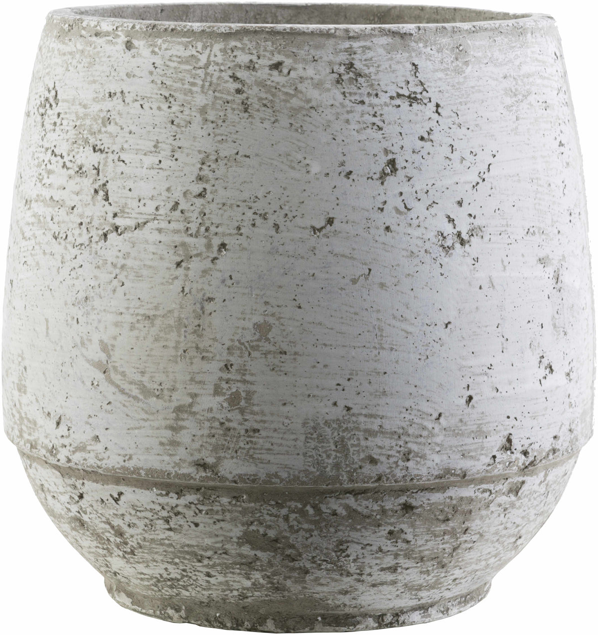 Janamuato White Geometric Cement Outdoor Planter