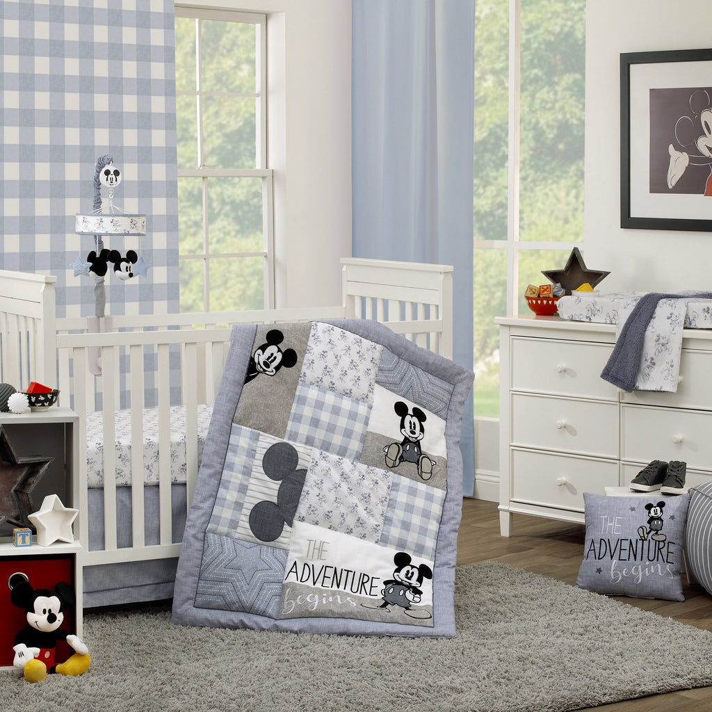 Mickey Mouse - Call Me Mickey White and Blue Super Soft Changing Pad Cover