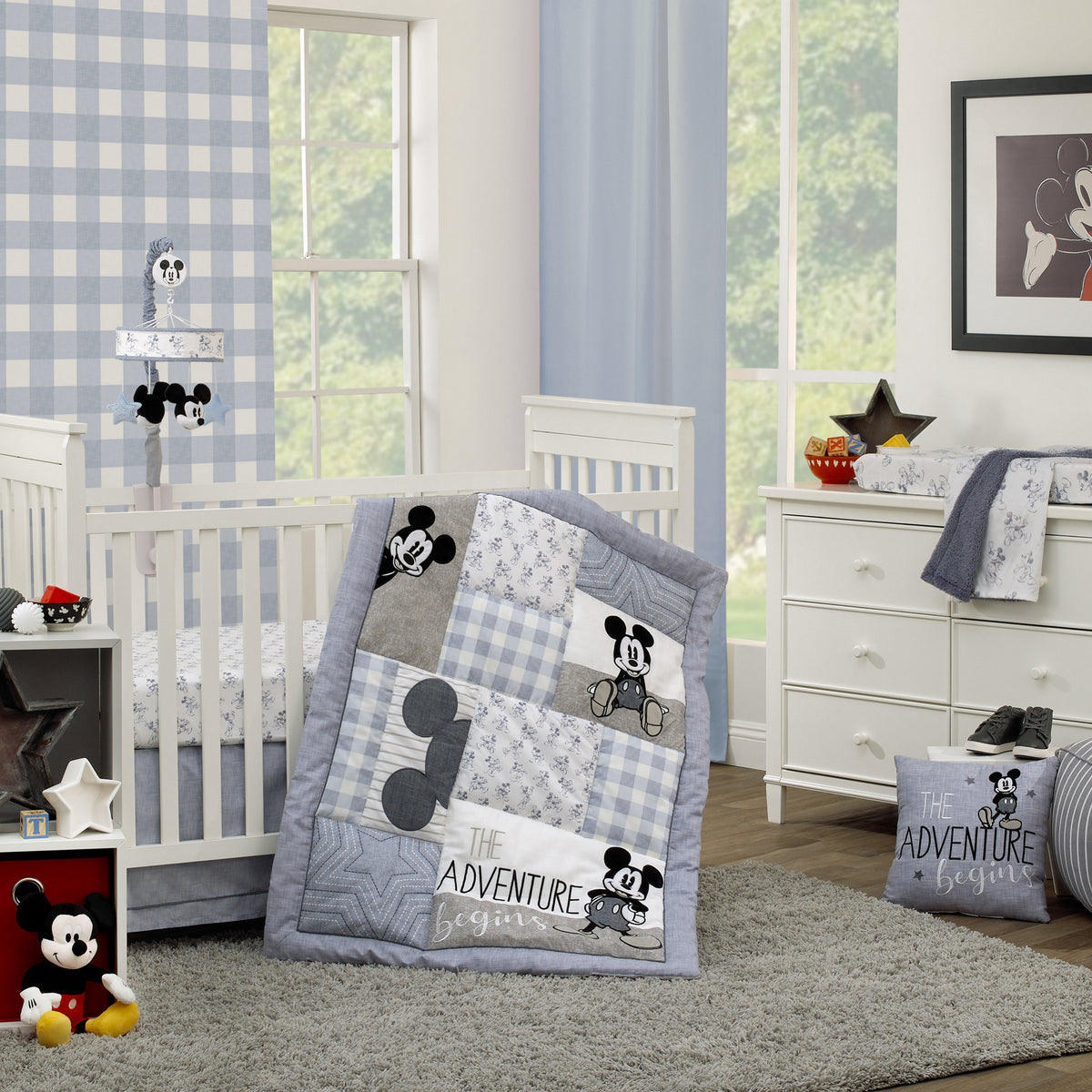 Mickey Mouse - Call Me Mickey White and Blue Super Soft Changing Pad Cover
