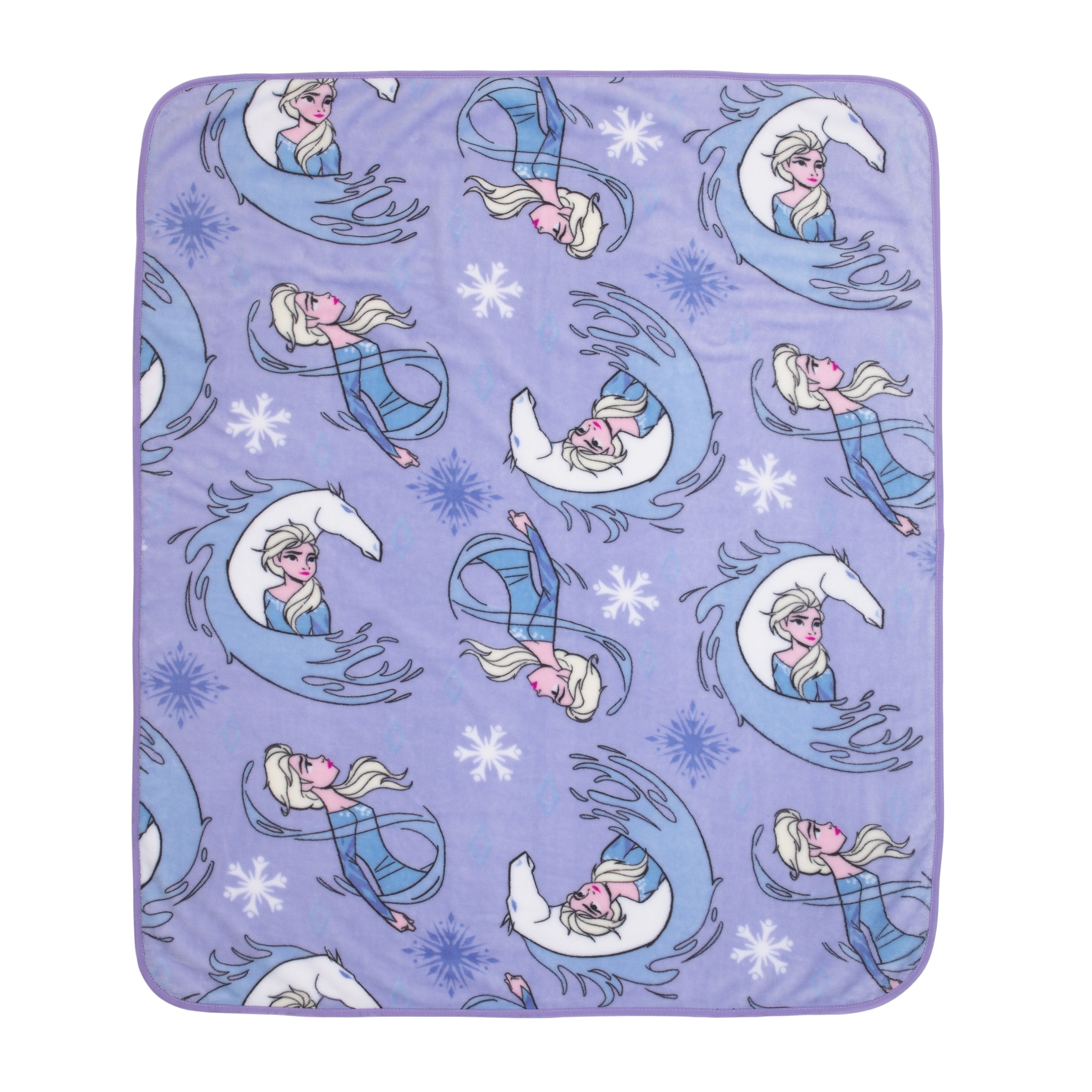 Frozen 2 Elsa and Nokk Lavender and Pink Super Soft Toddler Blanket - 40"x 50"